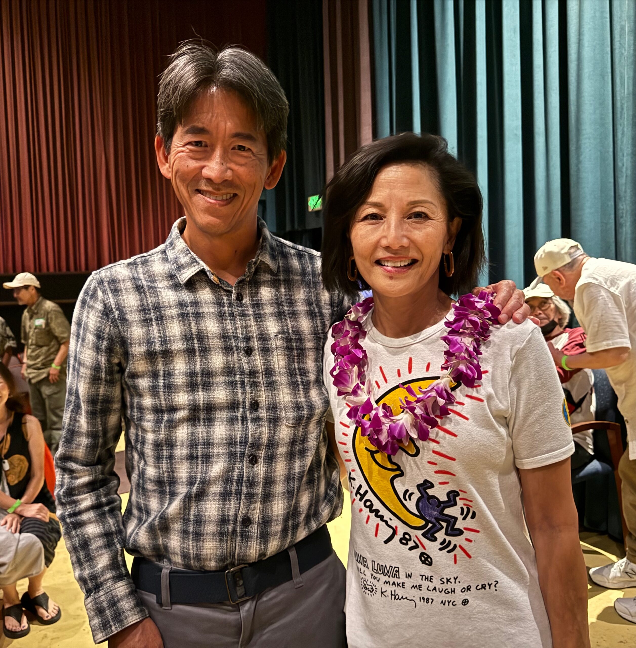 Barry Goy with Tamlyn Tomita at showing of "The Manzanar Fishing Club" and debut of "Little Guayule: The Lost Manzanar Rubber Project" at Gardena Cinema on May 31, 2026